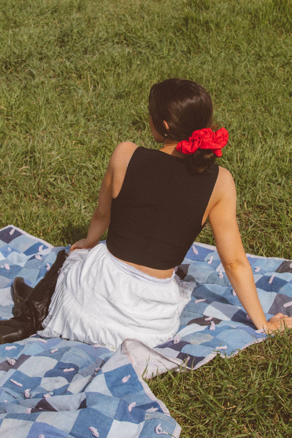 Red Eyelet Jumbo Scrunchie