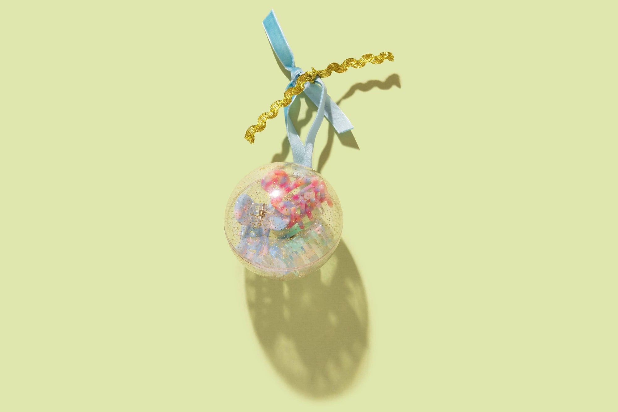 FOR FUN - Ornament w/ 3-Mini Claw Hair Clips - Asst Colors