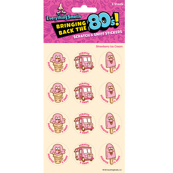 Strawberry Ice Cream EverythingSmells Scratch & Sniff Stickers