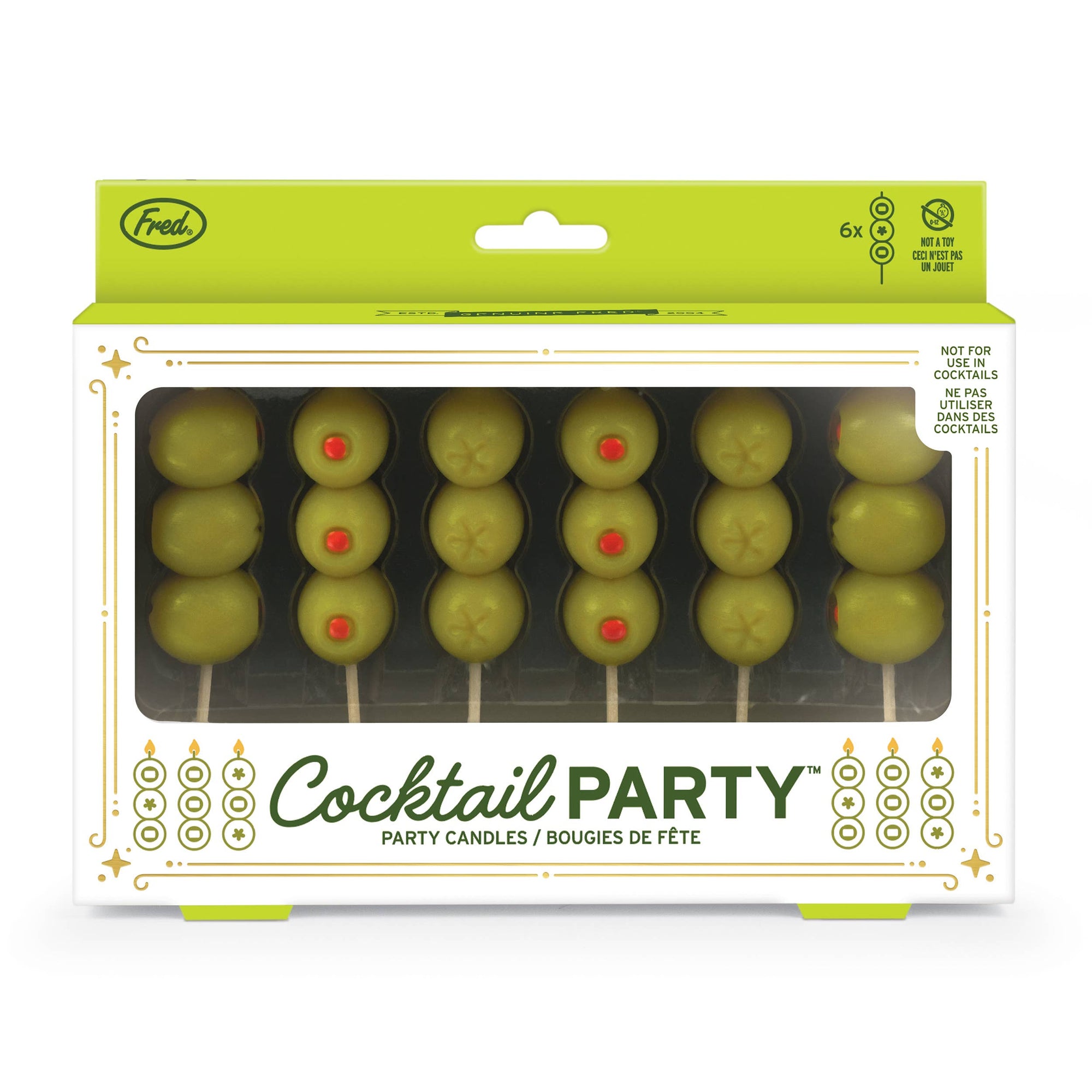 COCKTAIL PARTY Olive Candles - Set of 6