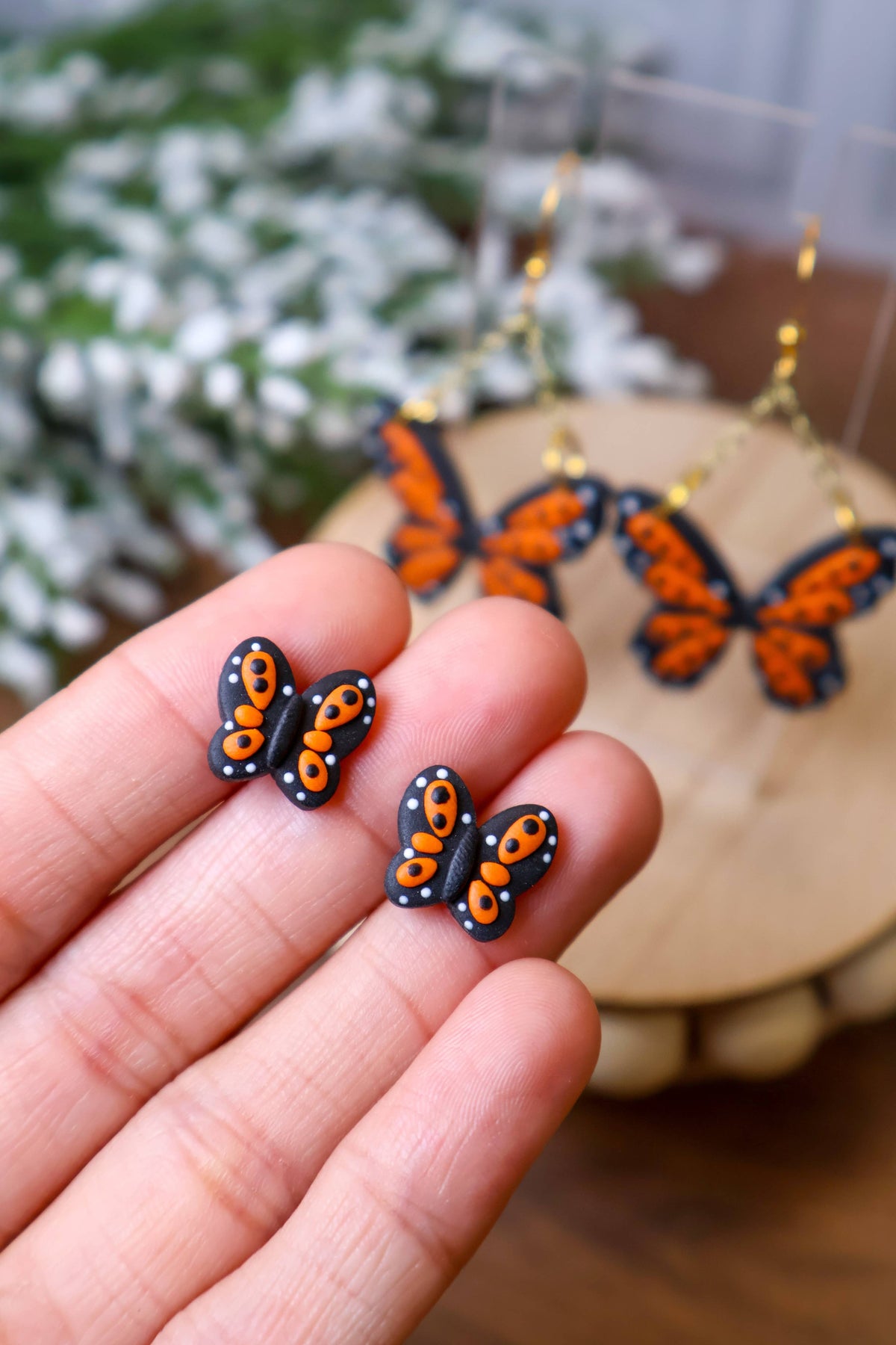 Monarch Butterfly Stud Earrings