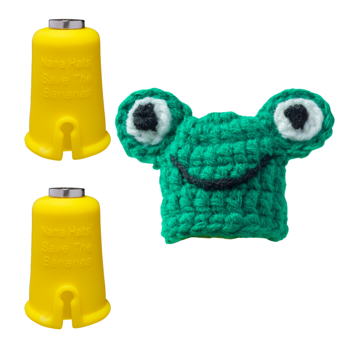 Frog Nana Hat | Includes 2 Stretchy Silicone Caps with Magnets