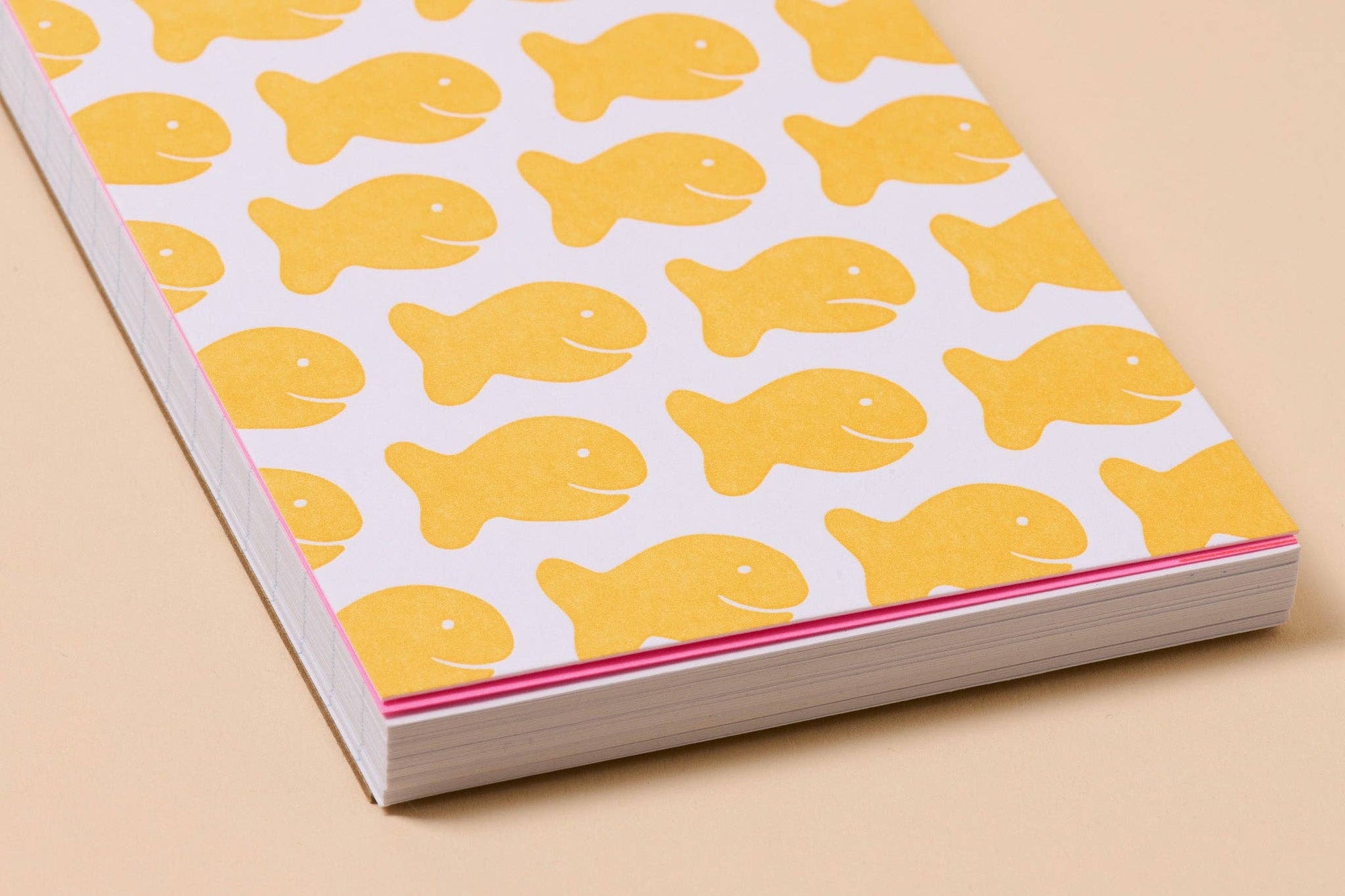 Letterpress Small Spiral Notebook—Goldfish Cracker (Cute Kid