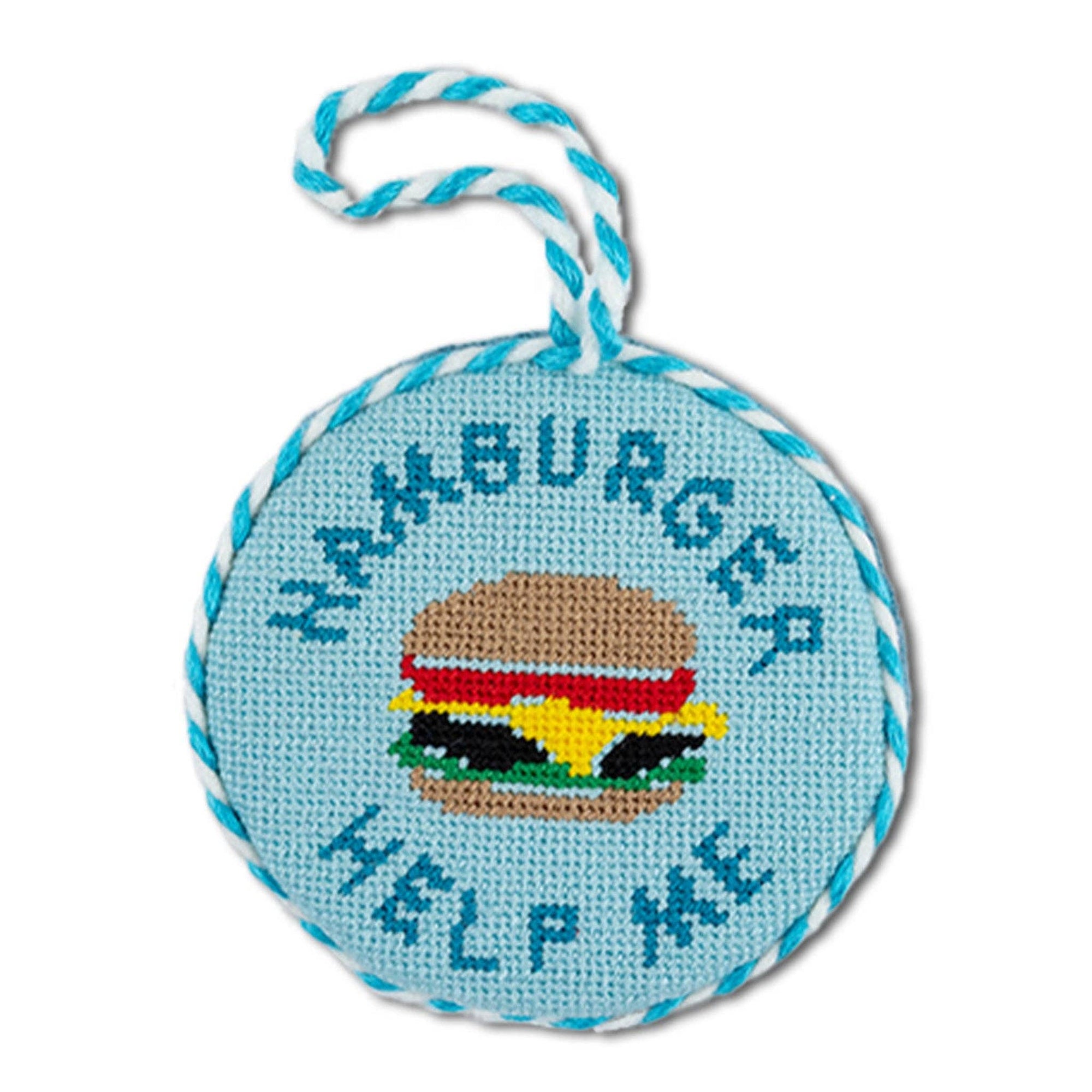 Needlepoint Ornament - Hamburger Help Me