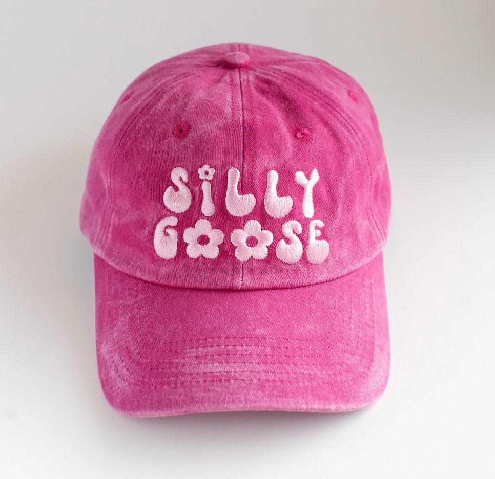 Silly Goose Pink Fun Funny Dad Cap Embroidered Baseball Hat