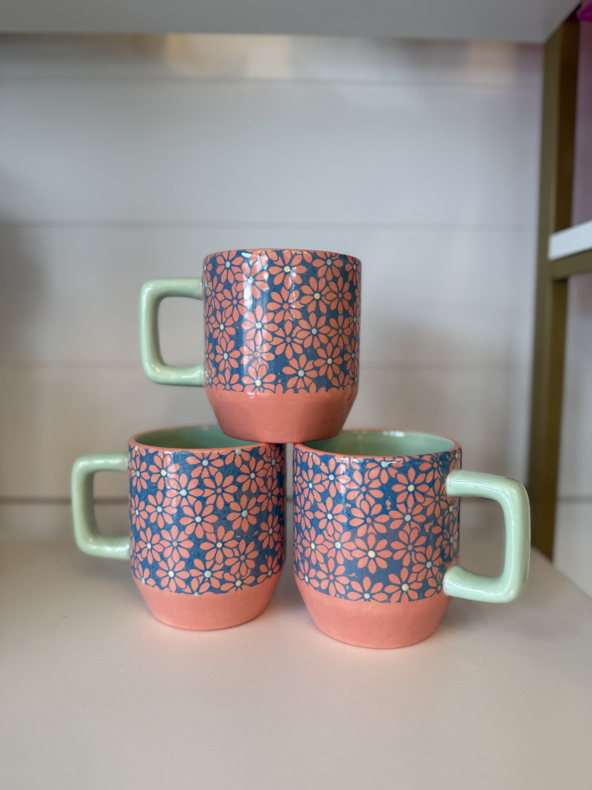 Pink Retro Floral Mug