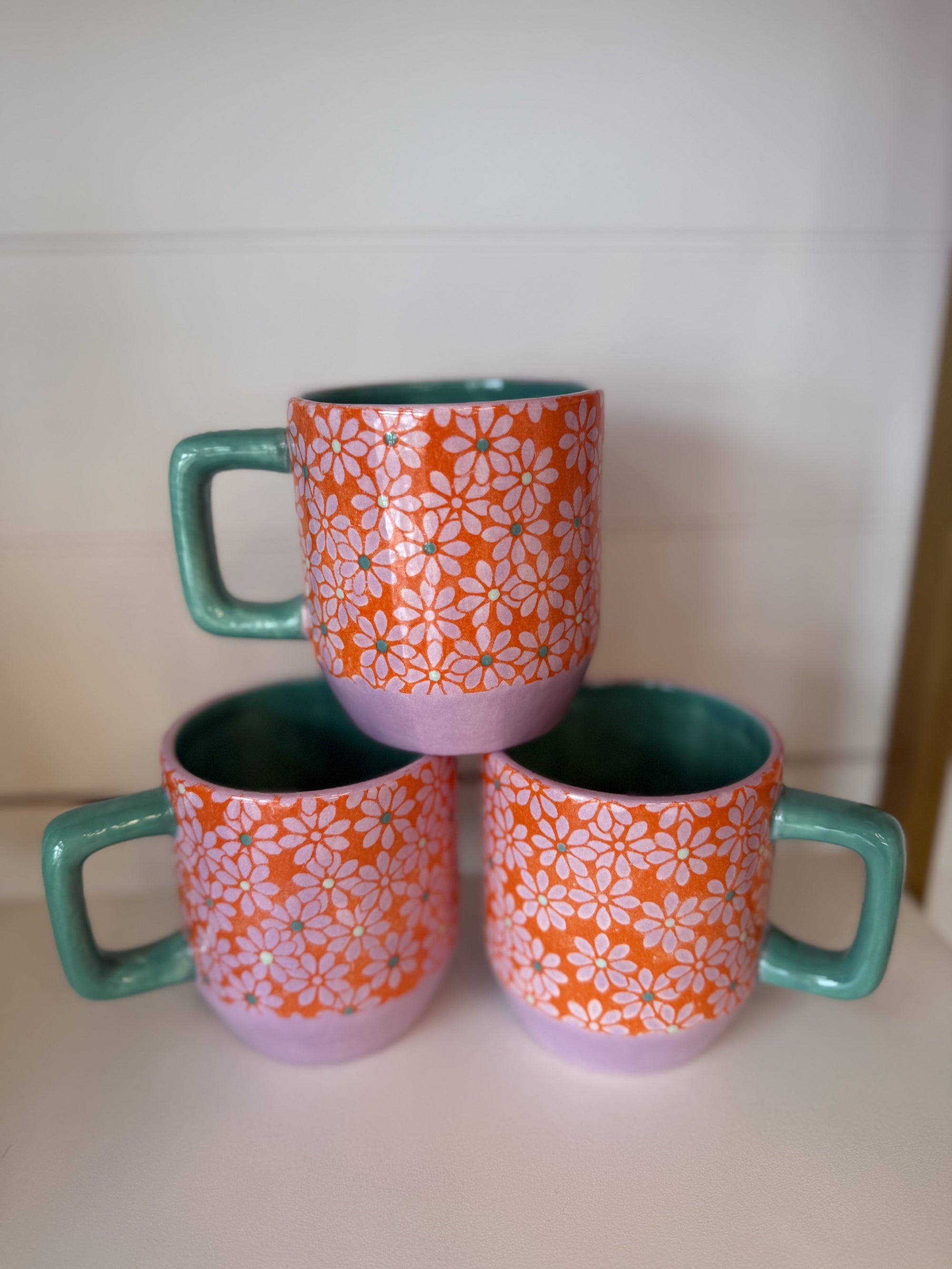 Orchid Retro Floral Mug