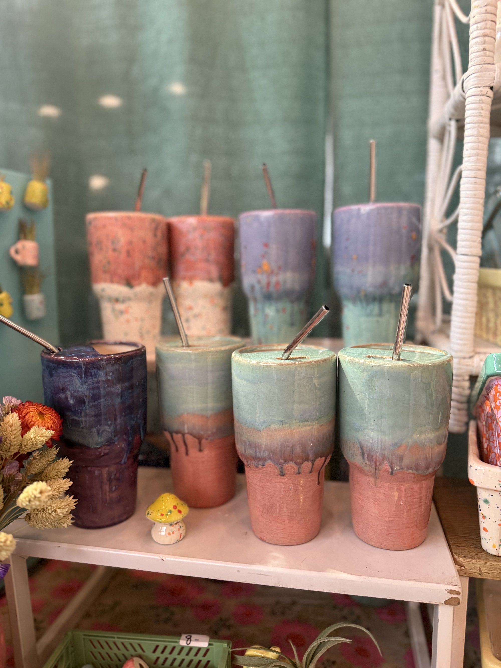 Ceramic Iced Coffee Tumbler