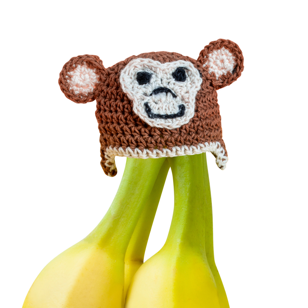 Monkey Nana Hat | Includes 2 Stretchy Silicone Caps with Magnets