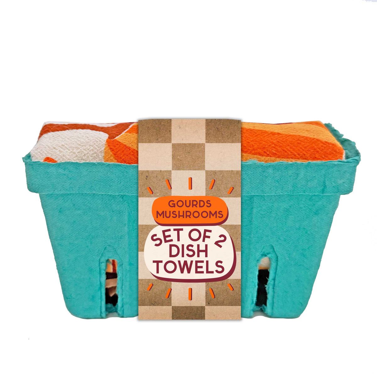 FALL FEAST (Mushroom, Gourd / Pumpkin) - Tea Towel Set of 2