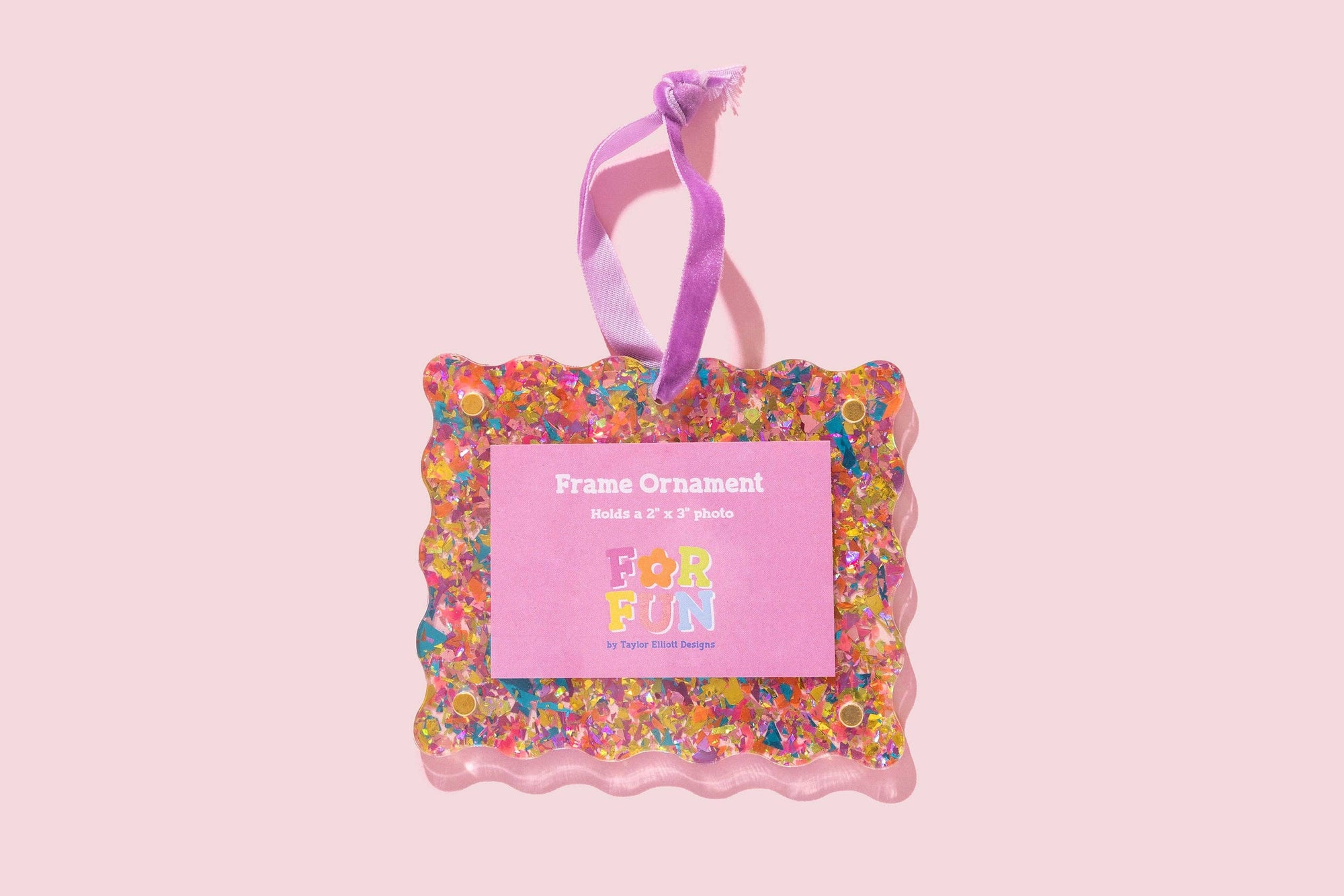 FOR FUN - Acrylic Frame Ornament - Assorted Confetti Colors