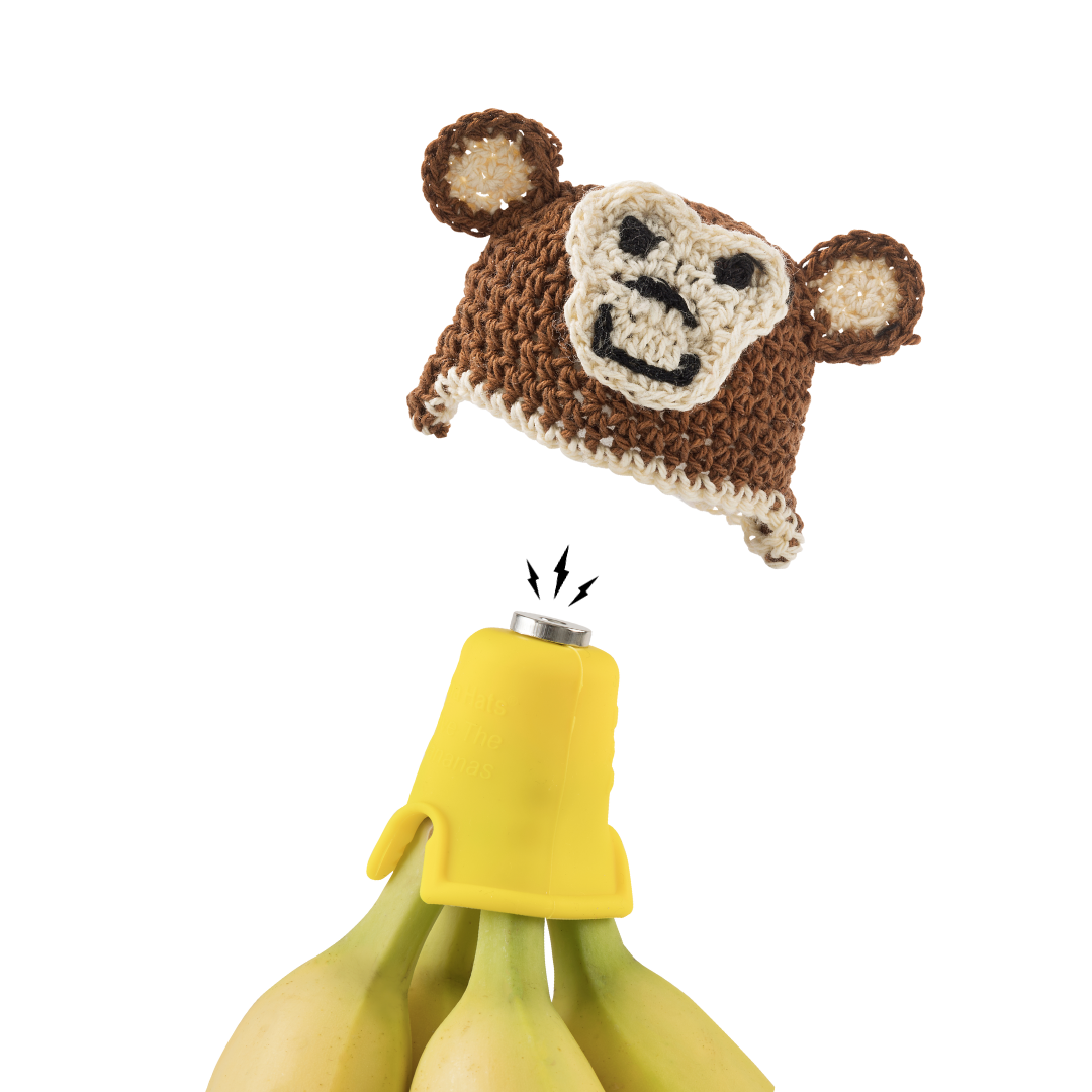 Monkey Nana Hat | Includes 2 Stretchy Silicone Caps with Magnets
