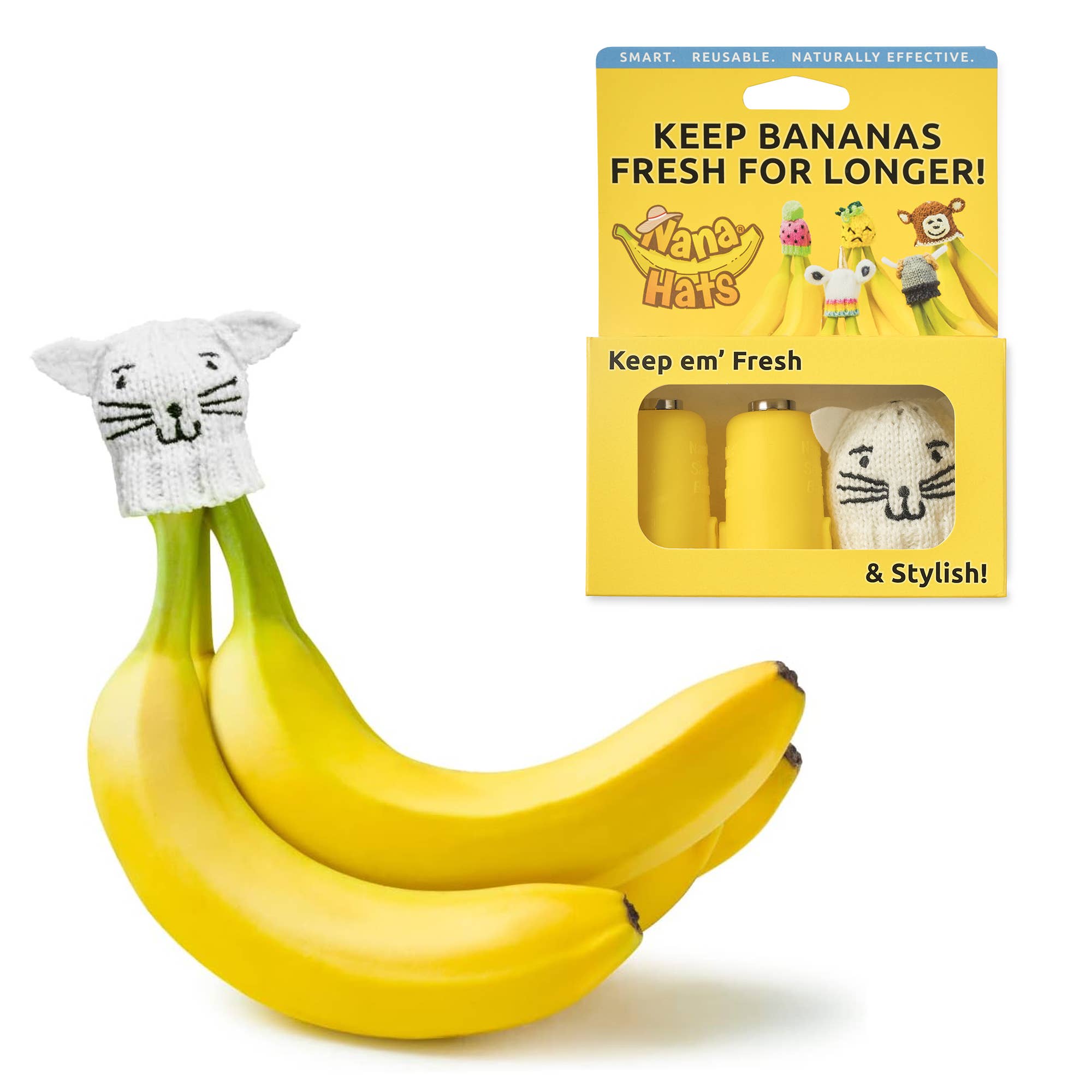 Cat Nana Hat | Includes 2 Stretchy Silicone Caps with Magnets