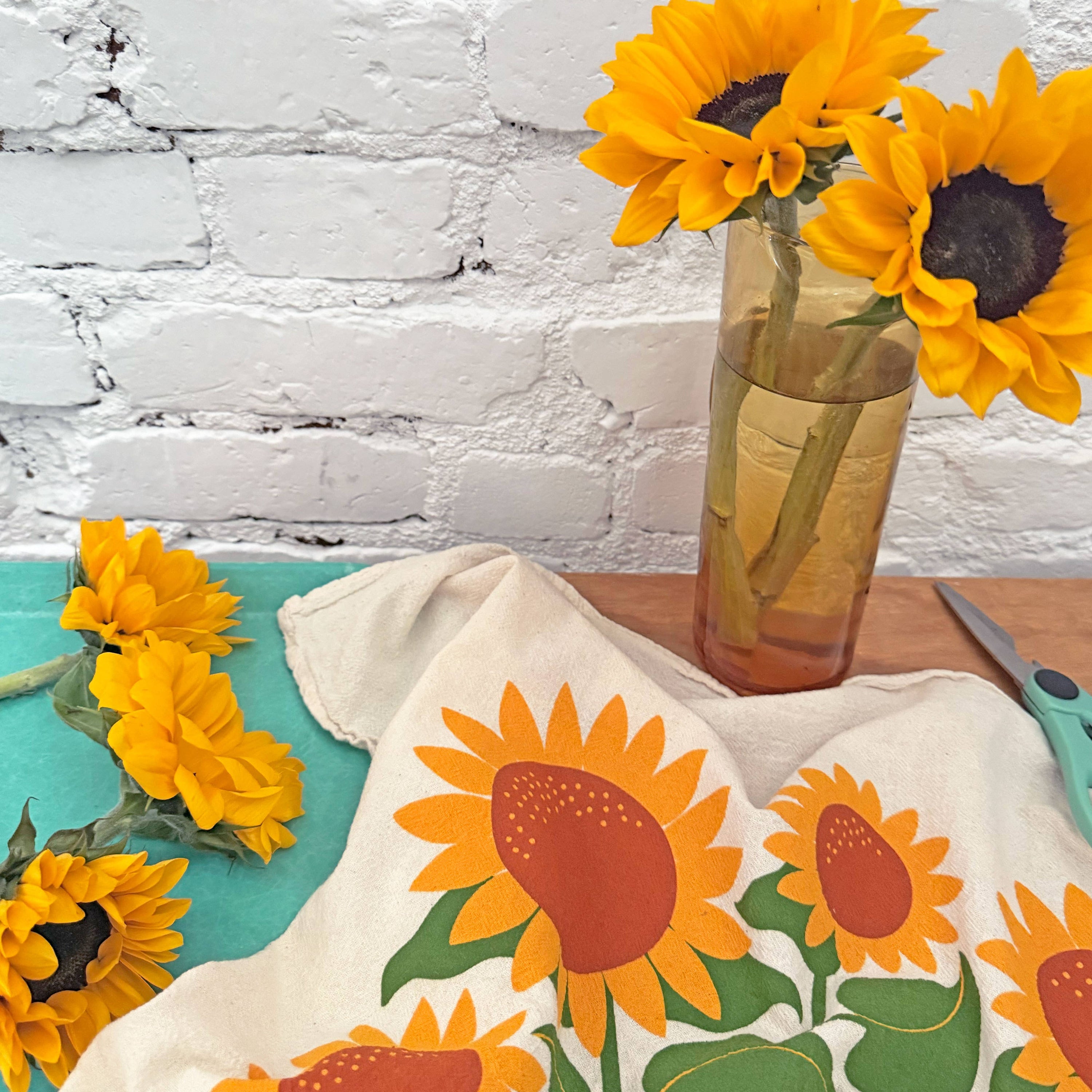 THE POLLINATOR (Sunflowers, Honey) - Tea Towel Set of 2