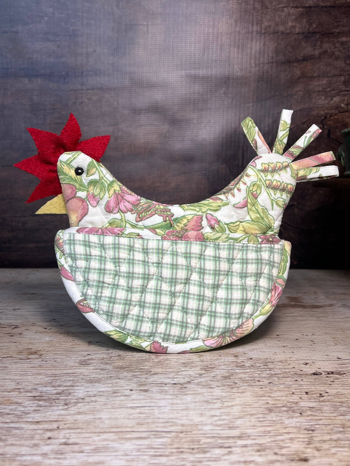 Happy Hen Mini Mitt in Cream Floral