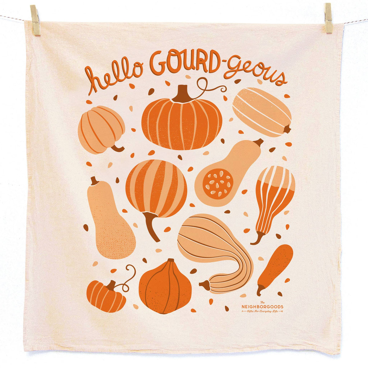 FALL FEAST (Mushroom, Gourd / Pumpkin) - Tea Towel Set of 2