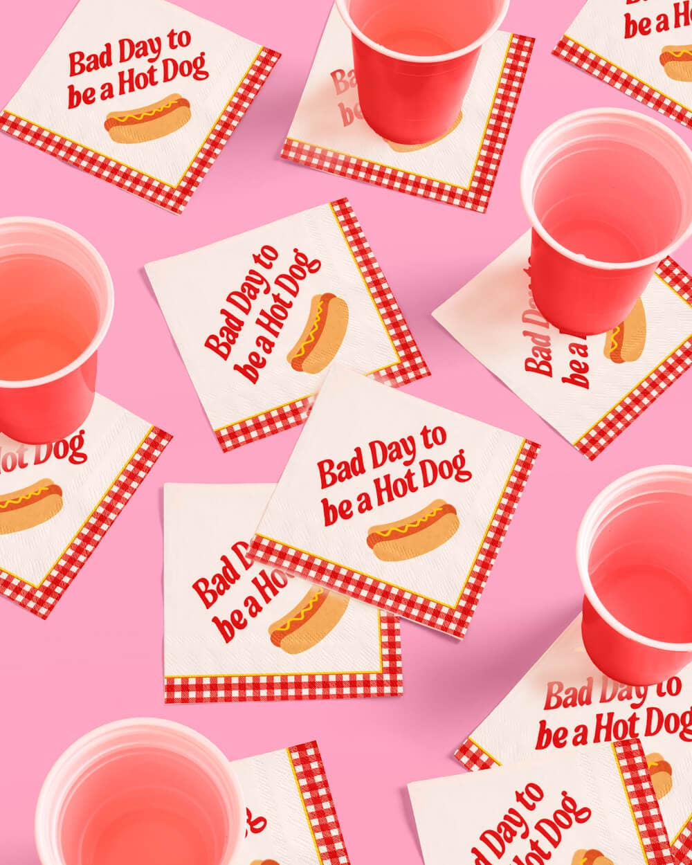 Hot Dog Napkins | BBQ, cookout, picnic, July 4th