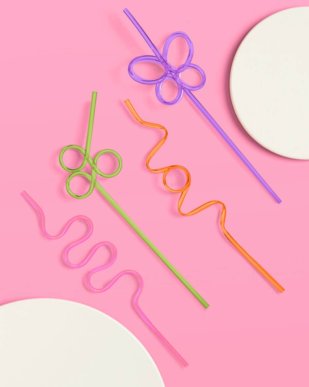 Reusable Rainbow Party Swirly Straws, Groovy Party Decor