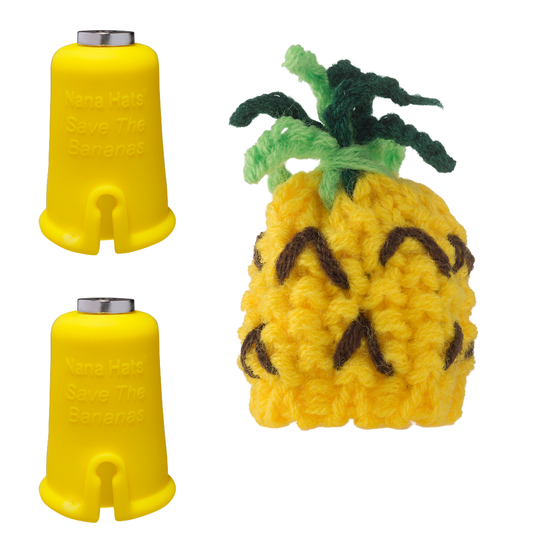 Pineapple Nana Hat | Includes 2 Stretchy Silicone Caps with Magnets