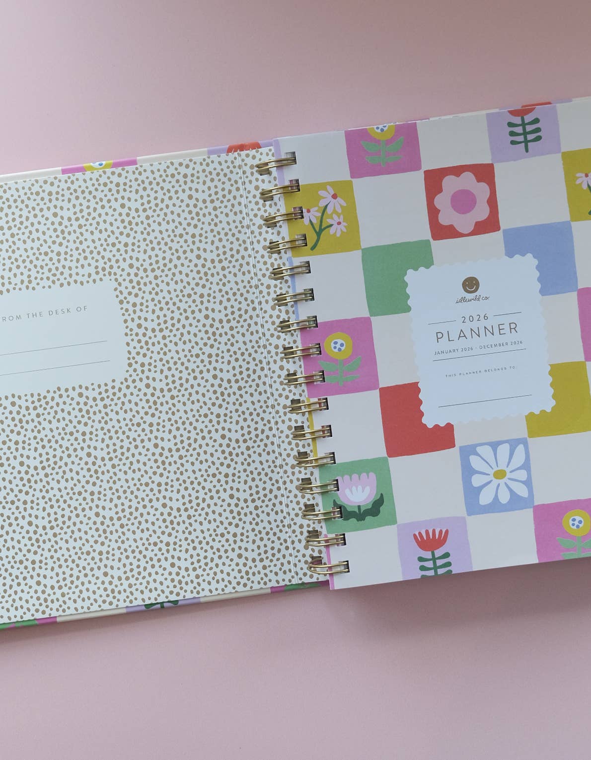 2026 Hardcover Planner, Floral Checks