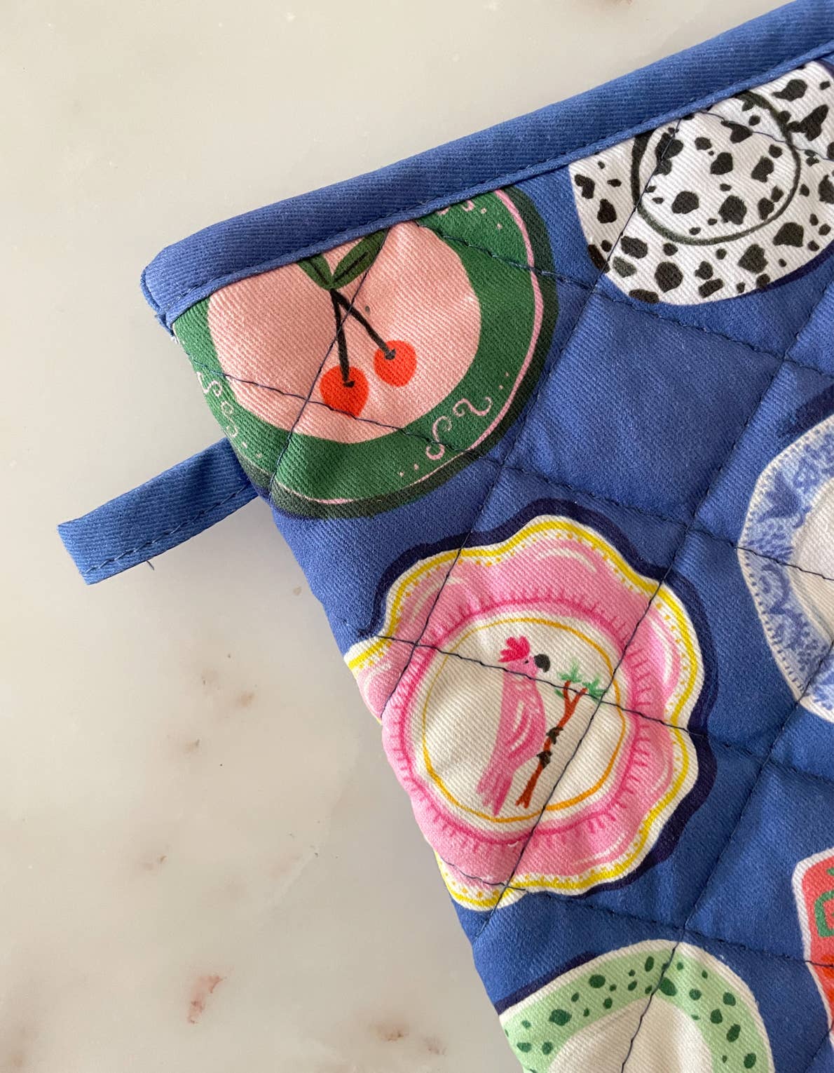 Dinner Plates Cotton Oven Mitt + Pot Holder Set