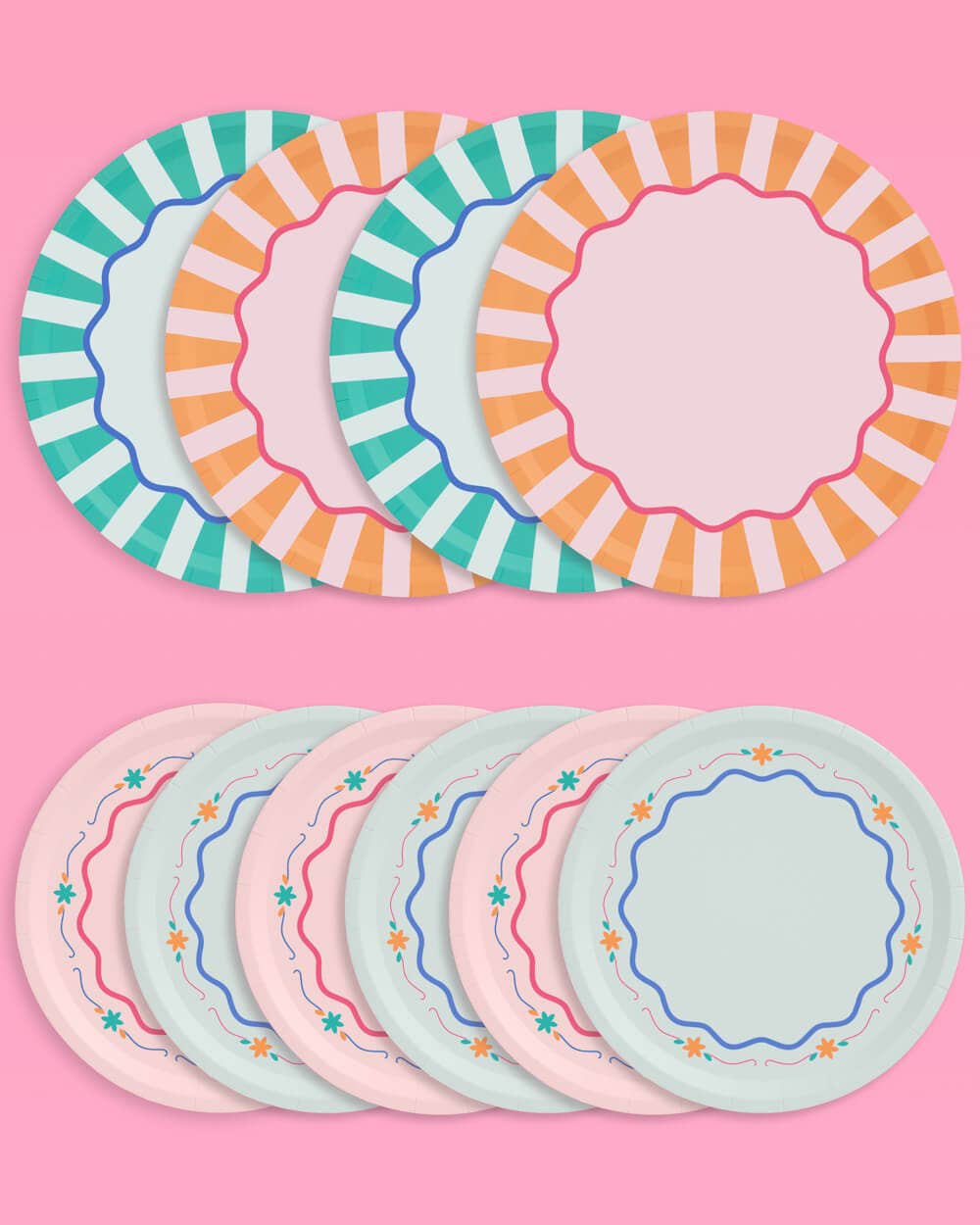 Italian Summer Plates | floral, stripe, summer party, bach
