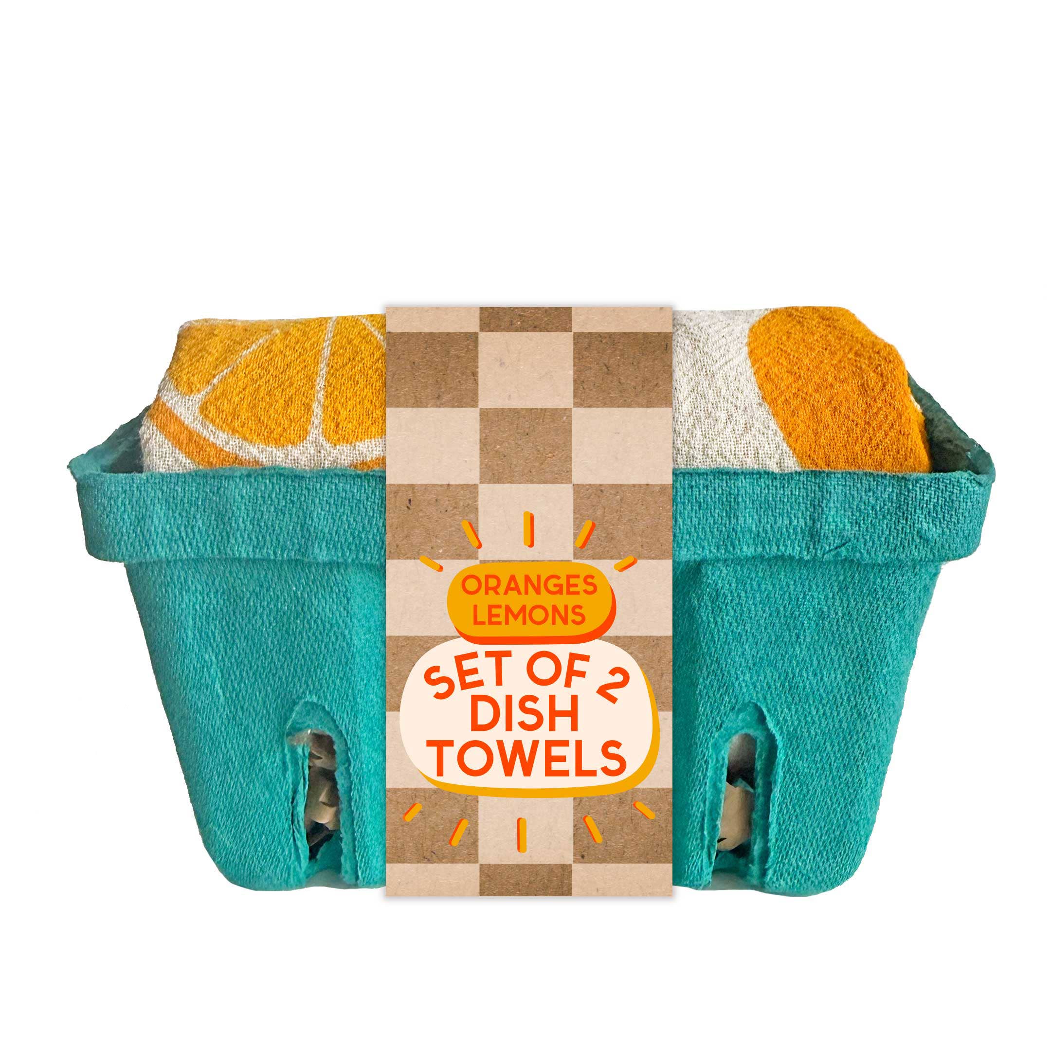 FRESH SQUEEZED (Orange, Lemon) - Tea Towel Set of 2