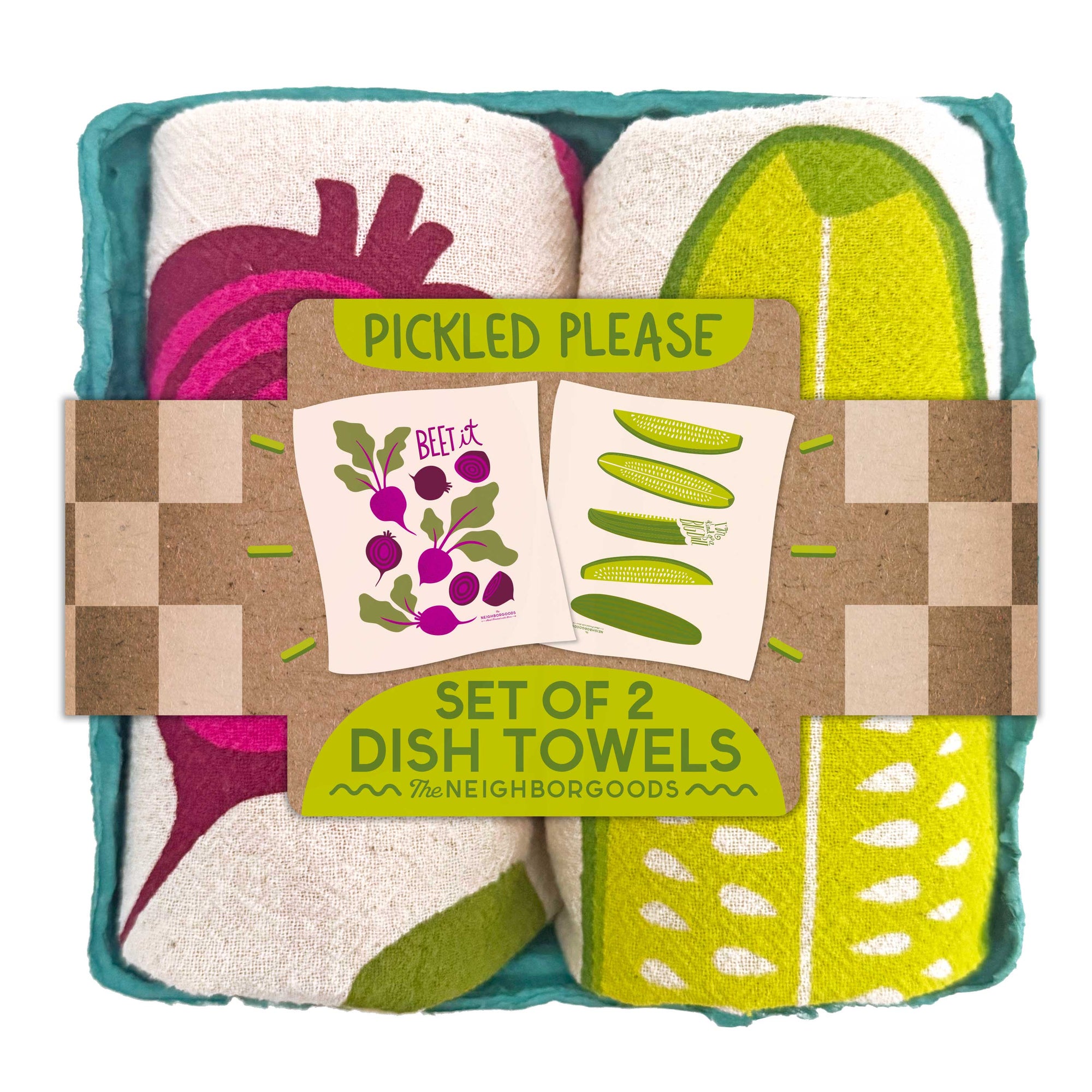 PICKLED PLEASE (Pickle, Beet) - Tea Towel Set of 2