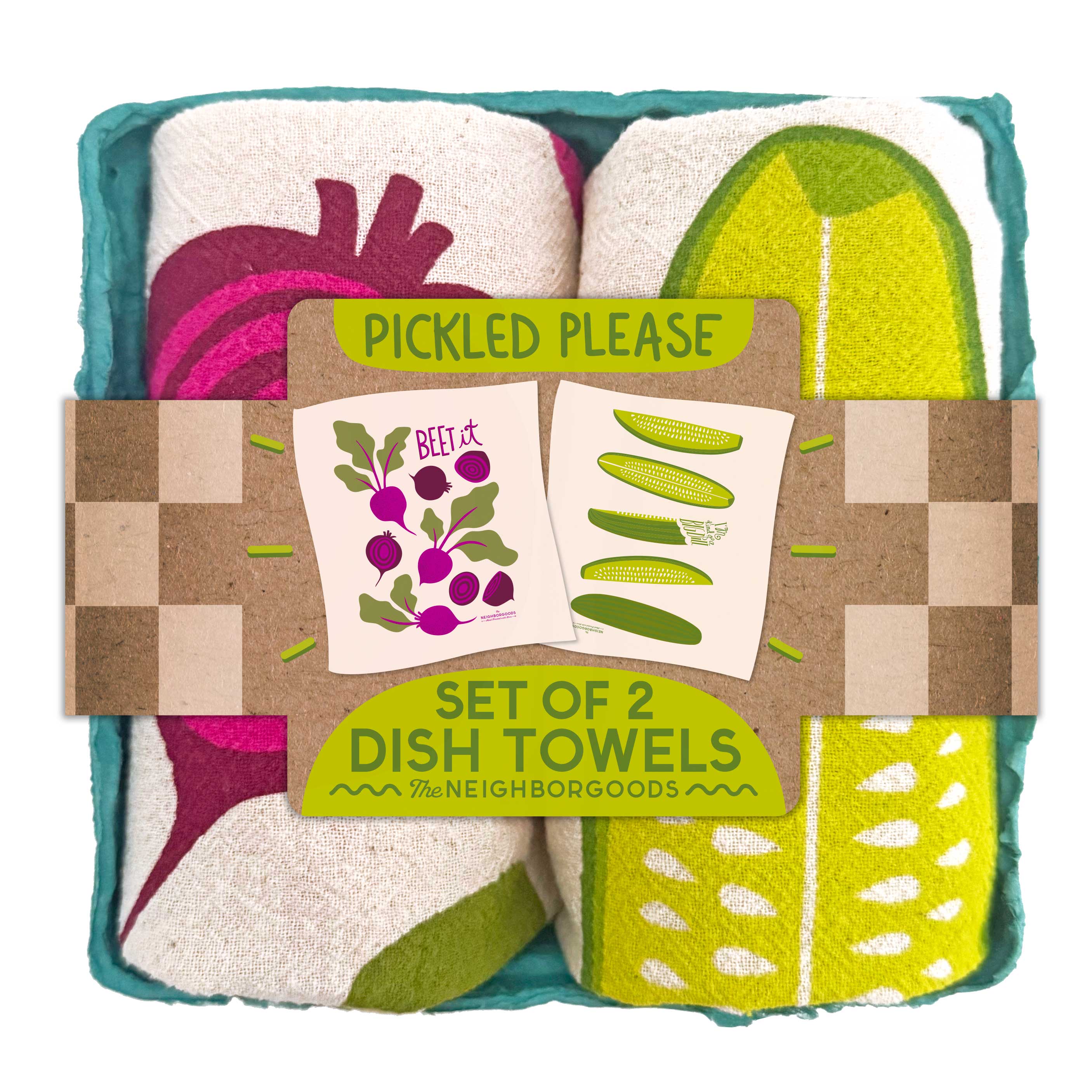 PICKLED PLEASE (Pickle, Beet) - Tea Towel Set of 2