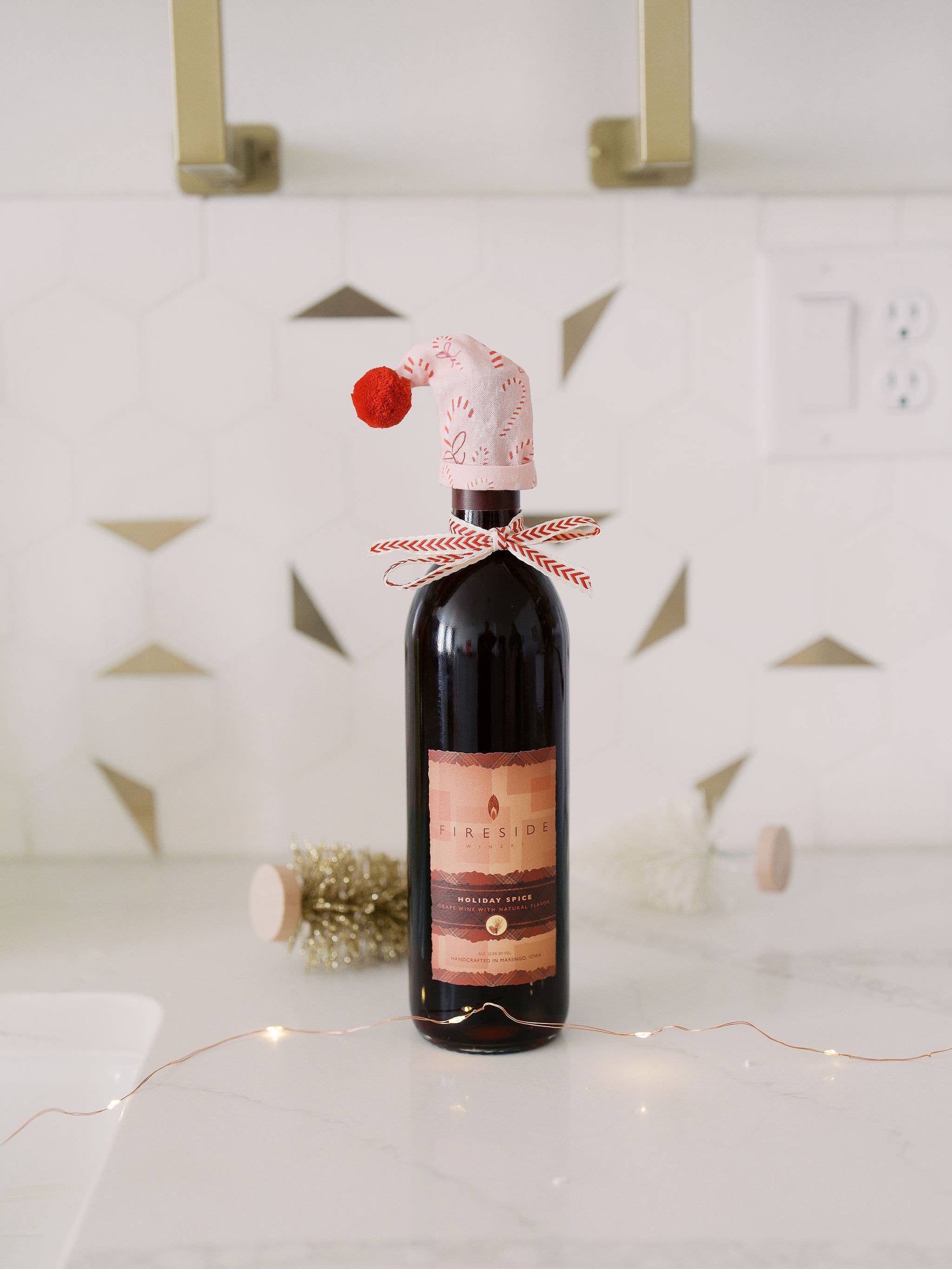 Candy Cane Wine Topper | Holiday, Christmas, Gifting