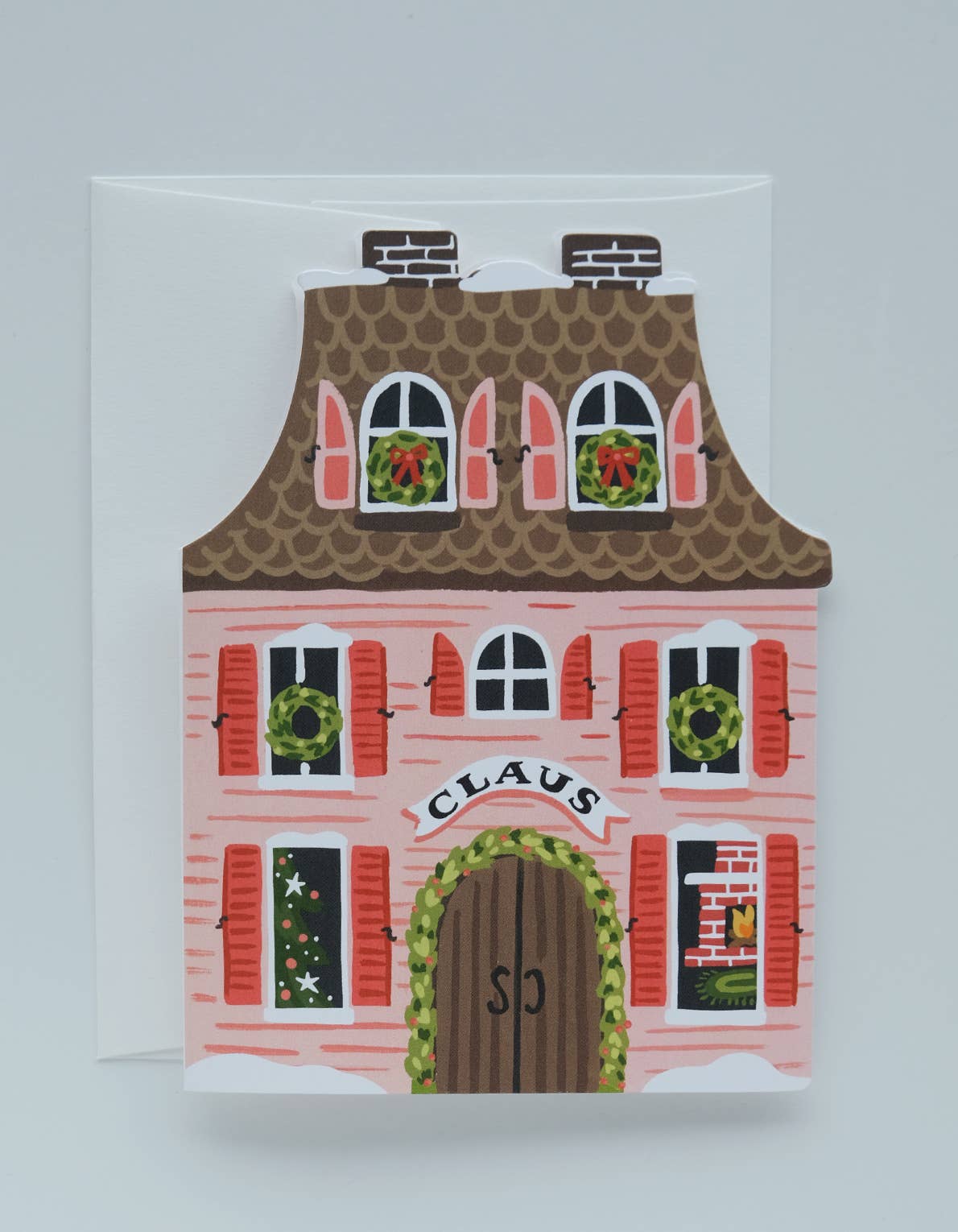 Santa's House Die Cut Greeting Card