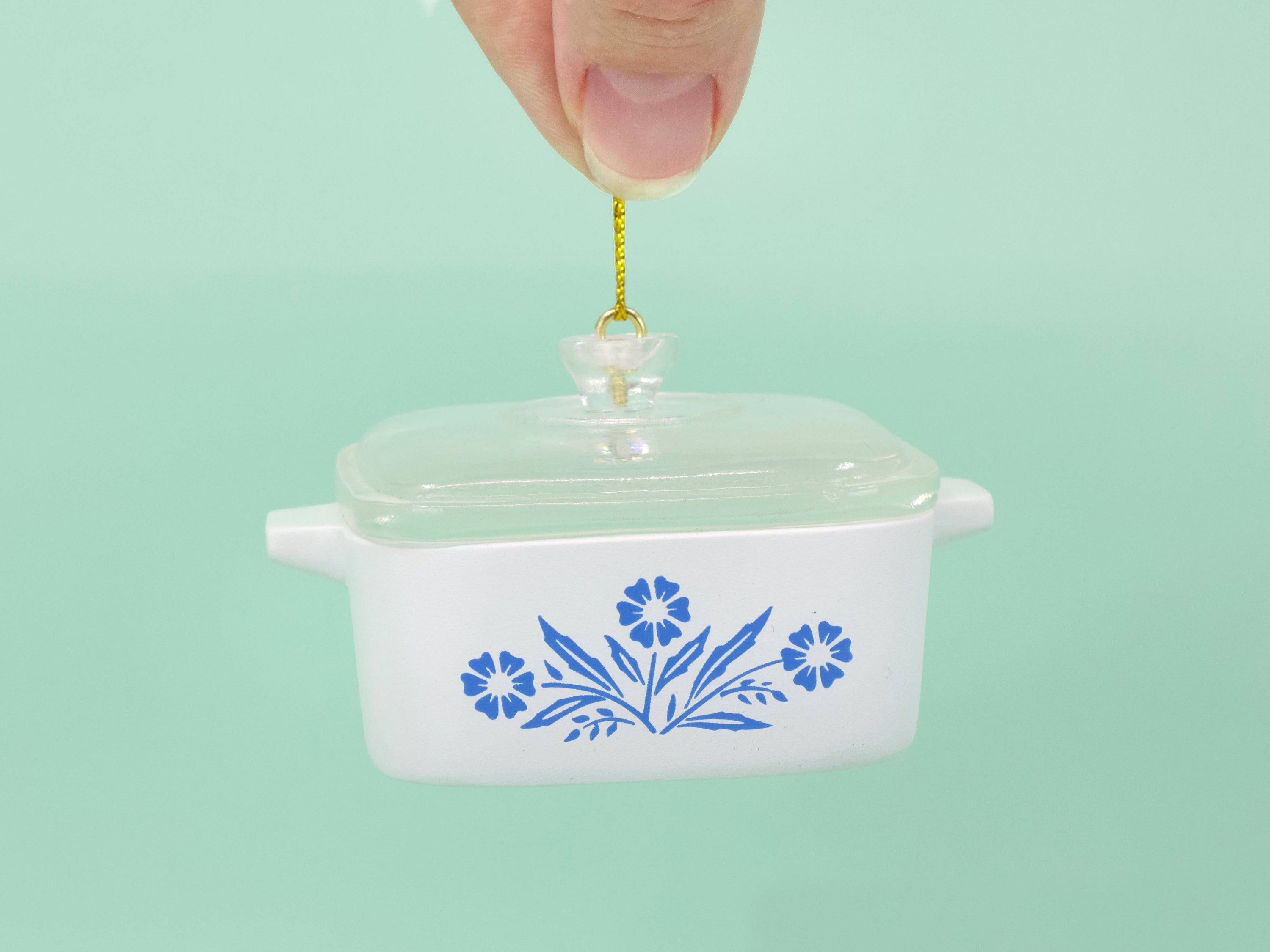 Mini Cornflower Ornament – Corning Ware–Inspired Casserole