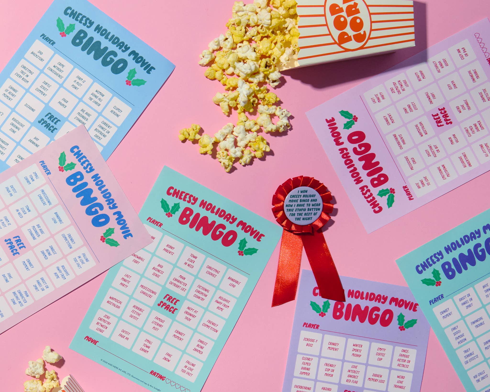 Cheesy Movie Bingo - Cheesy Holiday - Stocking stuffer, Holiday, Gift Guide