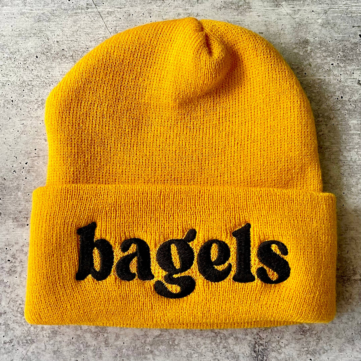 Bagels knit beanie Winter hat Made in America usa foodie