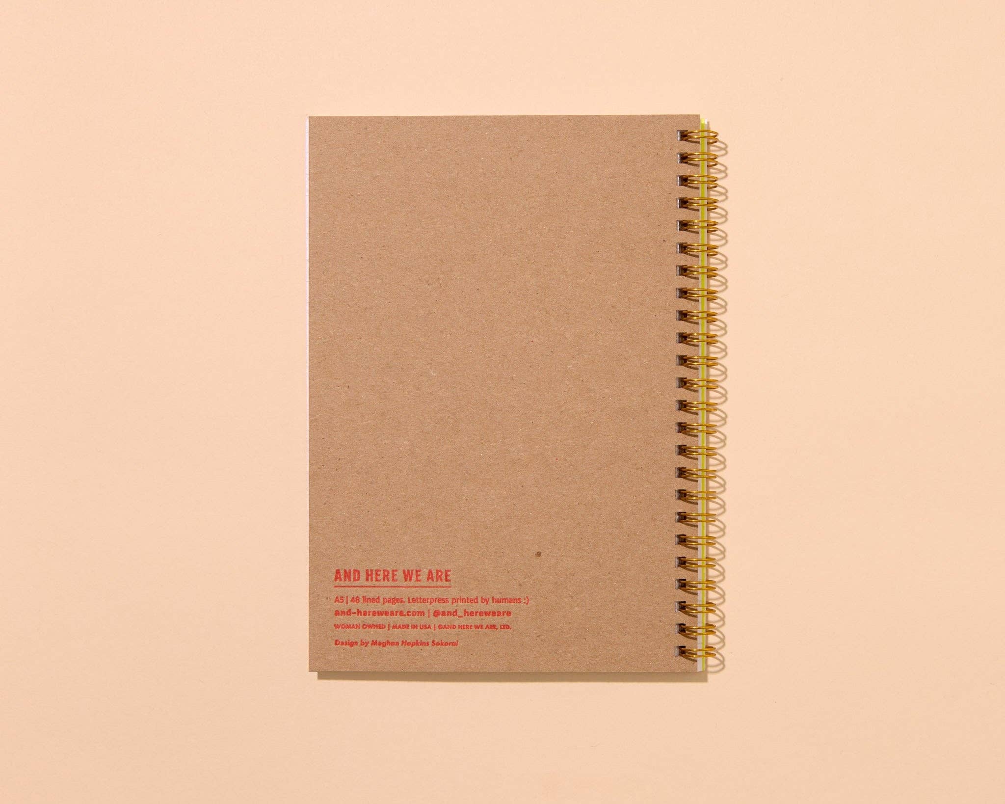 Letterpress A5 Lined Spiral Notebook—Hot Dogs (Summer)