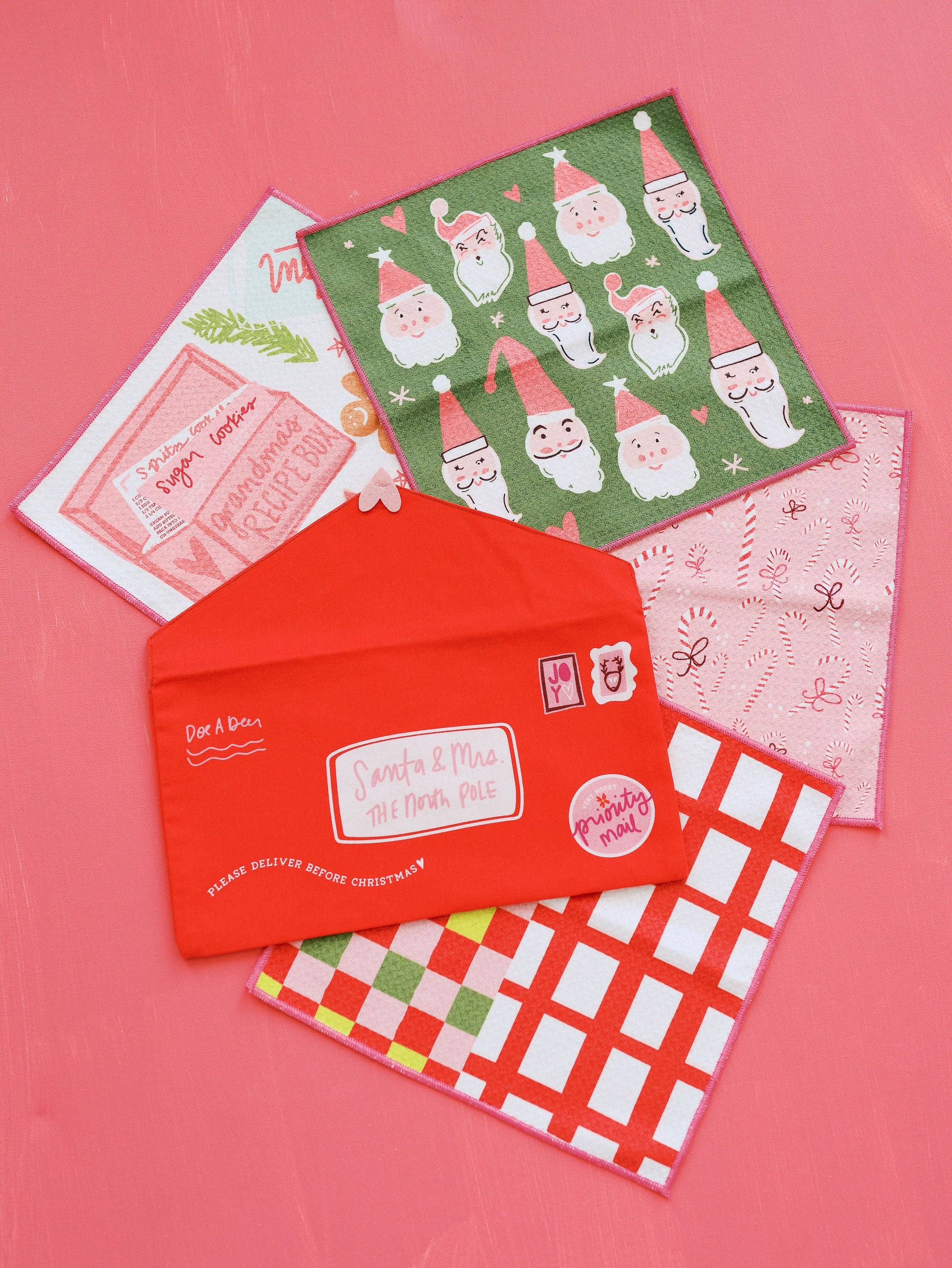Letters to Santa Waffle Cloths - Set of 4 | Christmas