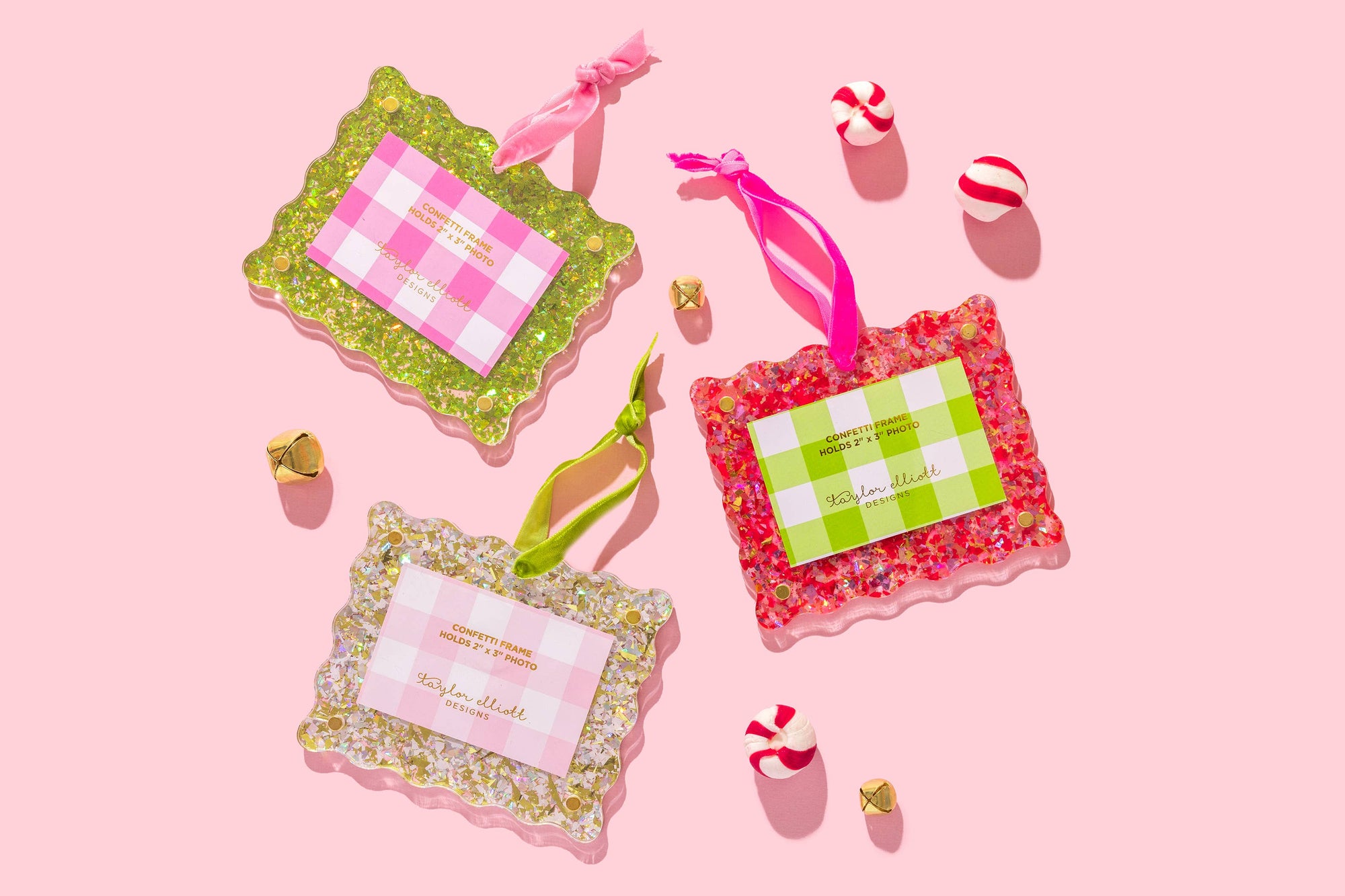 Acrylic Frame Ornament - Assorted Confetti Colors