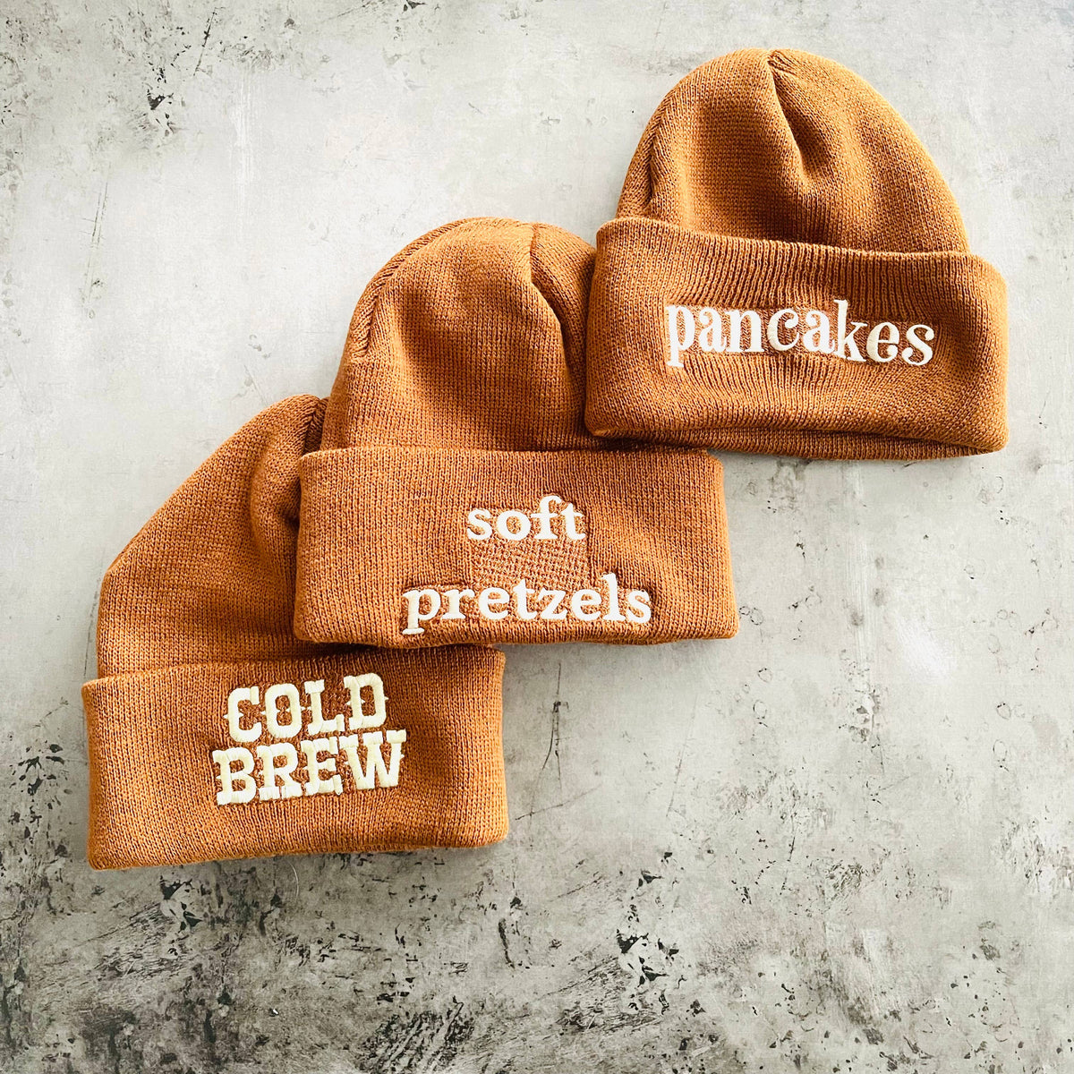 Pancakes knit beanie Winter hat Made in America usa foodie