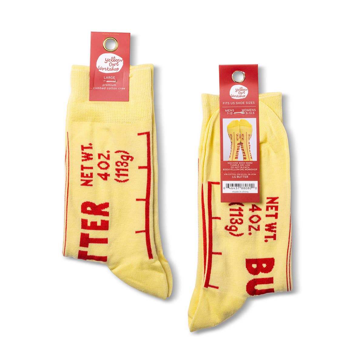 Butter Crew Socks | Foodie + Chef Gift | Large