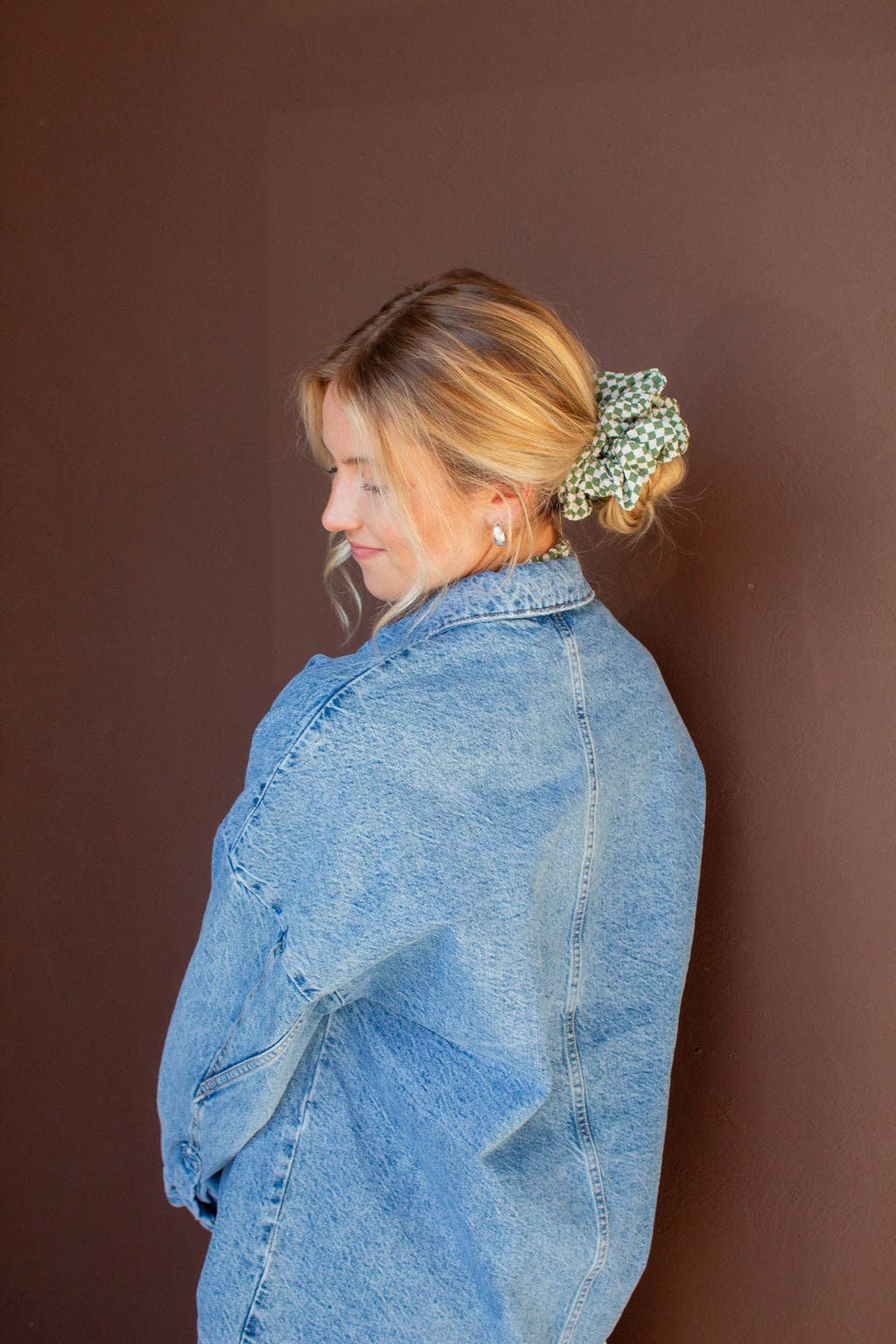 Lindsey Checked Jumbo Scrunchie