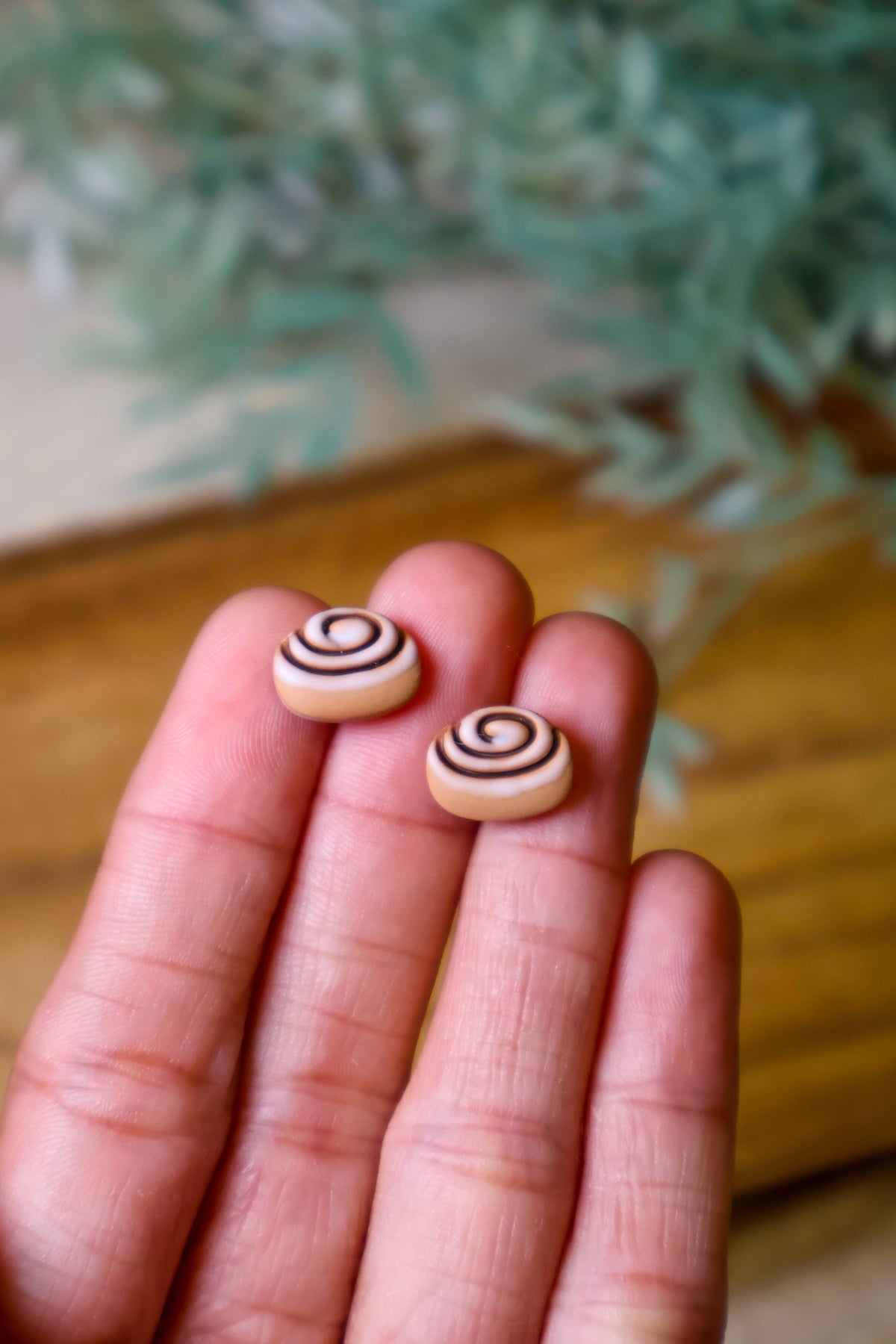 Cinnamon Roll Stud Earrings