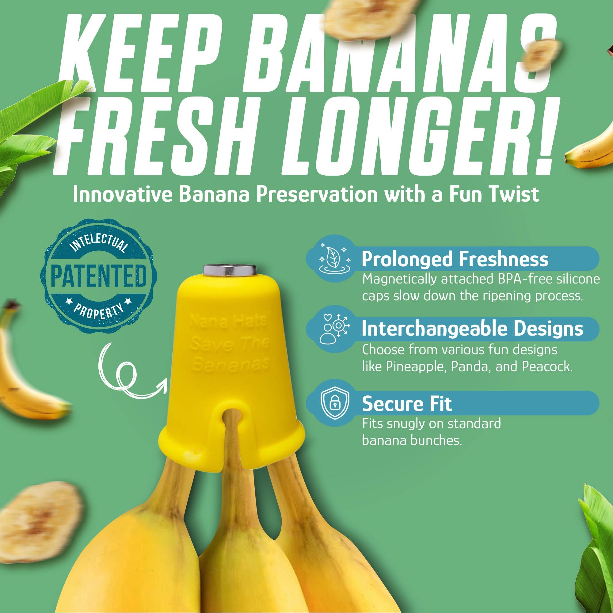 Frog Nana Hat | Includes 2 Stretchy Silicone Caps with Magnets