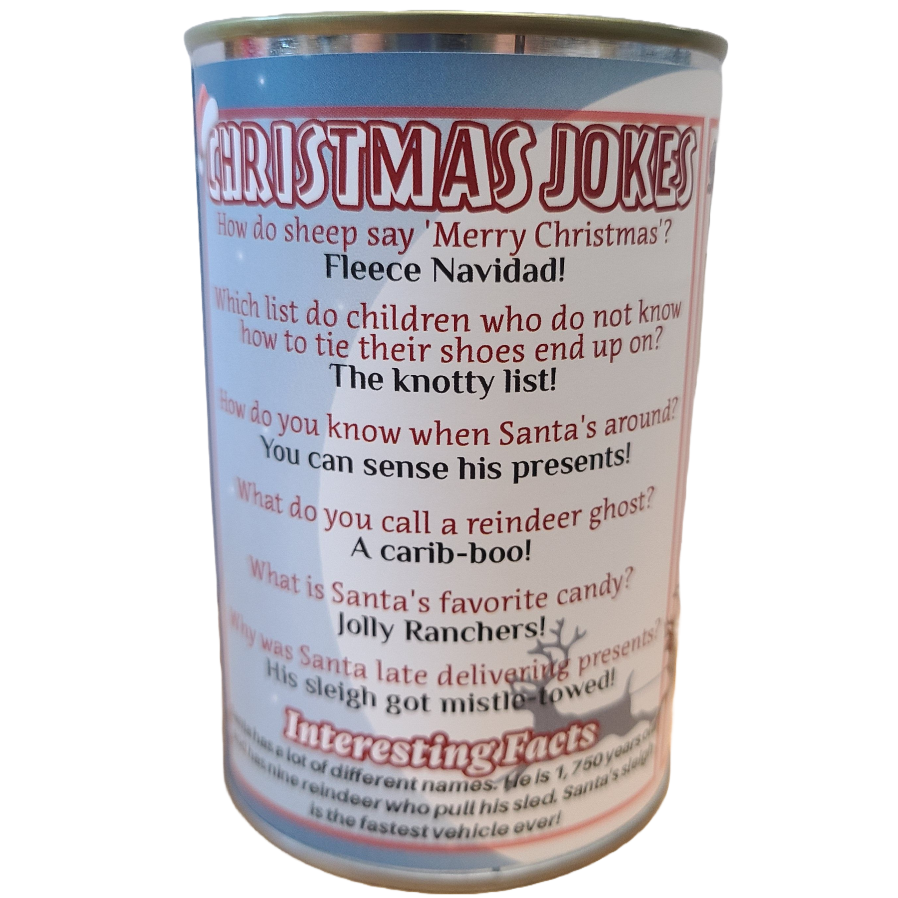 Canned Santa | Plush Jolly St. Nick w/Jokes | Christmas