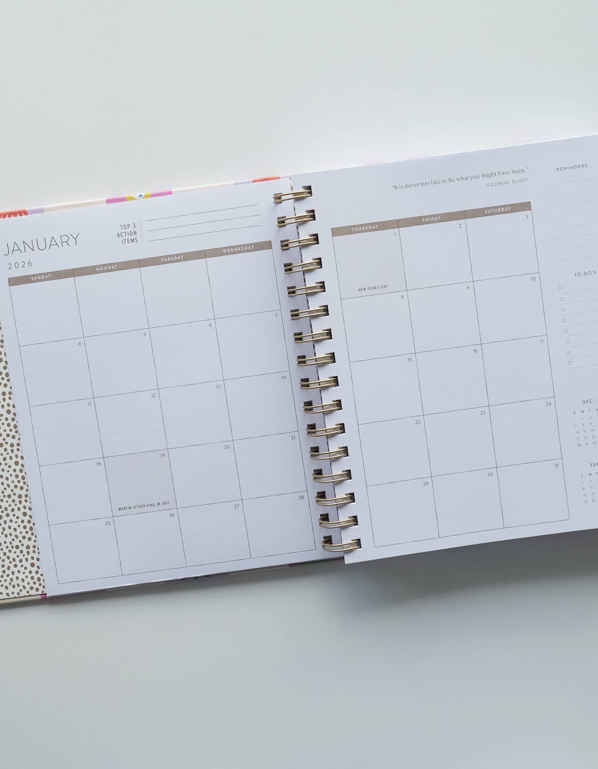 2026 Hardcover Planner, Floral Checks