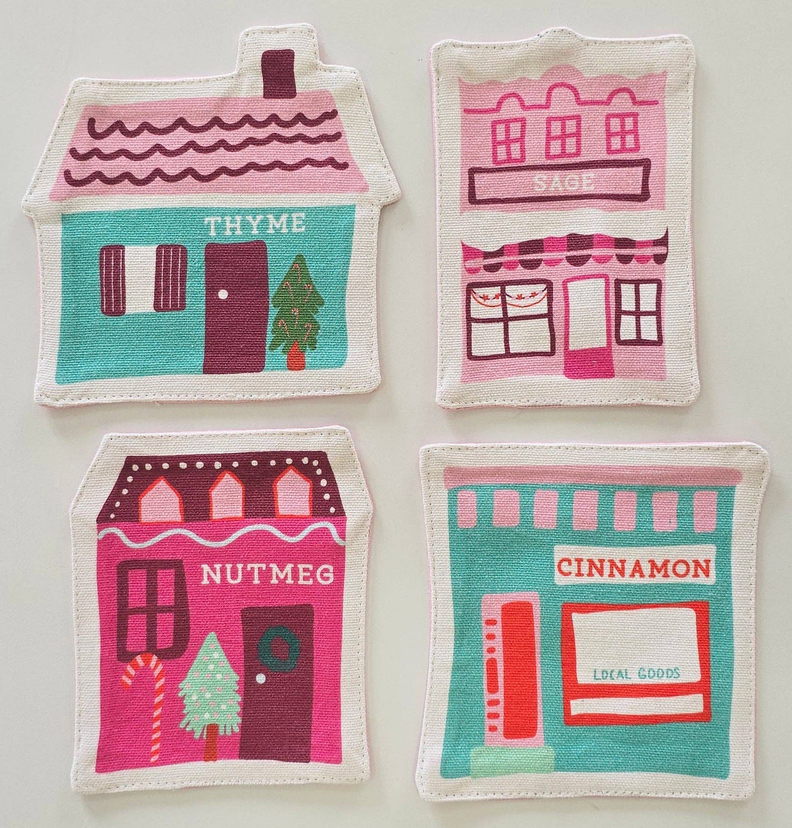 Christmas Village Coasters - Set of 4 | Stocking Stuffers