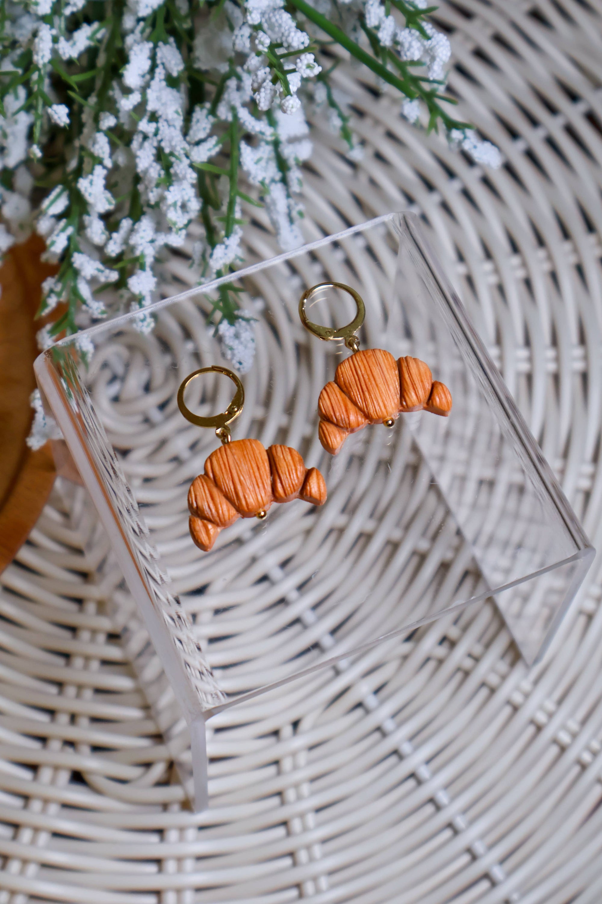Croissant Huggies | Bakery | Food | Polymer Clay Earrings
